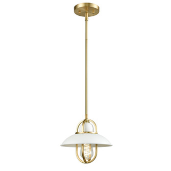 Peggy'S Cove One Light Mini-Pendant in Matte White And Venetian Brass (214|DVP31021MW+VBR)