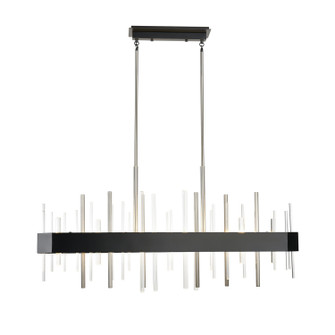 Crystal Boulevard LED Linear Pendant in Satin Nickel And Graphite With Optic Glass Inserts (214|DVP30302SN+GR-CRY)