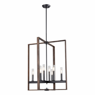 Blairmore Eight Light Foyer Pendant in Ironwood On Metal And Graphite (214|DVP30249GR+IW-CL)