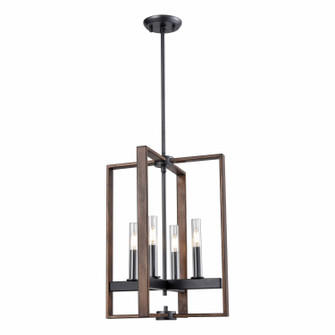 Blairmore Four Light Foyer Pendant in Ironwood On Metal And Graphite (214|DVP30248GR+IW-CL)