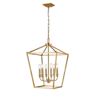 Lundy'S Lane Six Light Foyer Pendant in Multiple Finishes And Brass (214|DVP30148MF+BR)