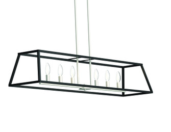 Laurentian Six Light Linear Pendant in Satin Nickel And Graphite (214|DVP30002SN/GR)