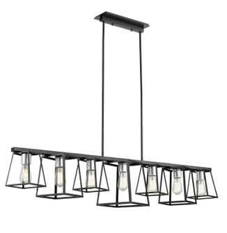 Cape Breton Seven Light Linear Pendant in Buffed Nickel And Graphite (214|DVP29041BN+GR)