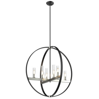 Mont Royal Eight Light Pendant in Satin Nickel And Graphite With Clear Glass (214|DVP28850SN/GR-CL)