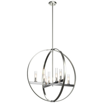 Mont Royal Eight Light Pendant in Chrome And Satin Nickel With Clear Glass (214|DVP28850CH/SN-CL)