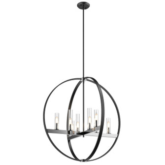 Mont Royal Eight Light Pendant in Chrome And Graphite With Clear Glass (214|DVP28850CH/GR-CL)