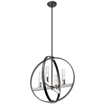 Mont Royal Four Light Pendant in Chrome And Graphite With Clear Glass (214|DVP28849CH/GR-CL)