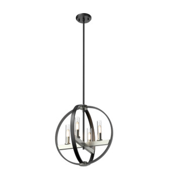 Mont Royal Four Light Pendant in Satin Nickel And Graphite With Clear Glass (214|DVP28848SN/GR-CL)