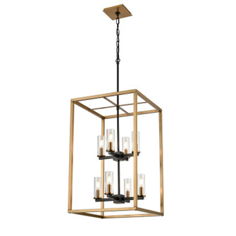 Sambre Eight Light Foyer Pendant in Multiple Finishes And Brass And Graphite With Clear Glass (214|DVP28148MF+BR+GR-CL)