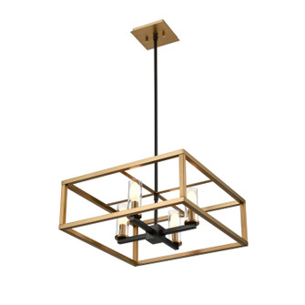 Sambre Four Light Pendant in Multiple Finishes And Brass And Graphite With Clear Glass (214|DVP28120MF+BR+GR-CL)
