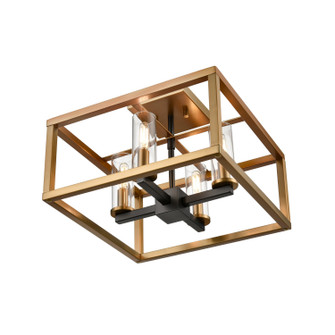 Sambre Four Light Semi-Flush Mount in Multiple Finishes And Brass And Graphite With Clear Glass (214|DVP28112MF+BR+GR-CL)