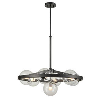 Courcelette Seven Light Chandelier in Graphite With Clear Glass (214|DVP27027GR-CL)