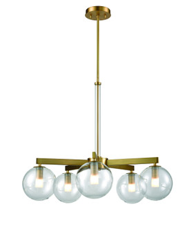 Courcelette Five Light Chandelier in Venetian Brass With Clear Glass (214|DVP27025VBR-CL)