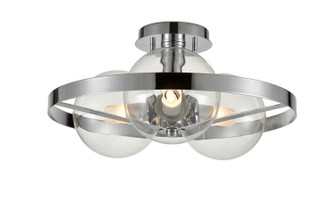 Courcelette Three Light Semi-Flush Mount in Chrome With Clear Glass (214|DVP27011CH-CL)