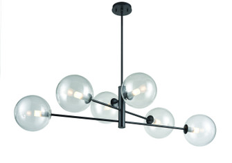 Courcelette Six Light Linear Pendant in Graphite With Clear Glass (214|DVP27002GR-CL)