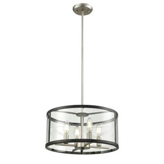 Downtown Four Light Pendant in Buffed Nickel And Graphite With Clear Glass (214|DVP25406BN/GR-CL)