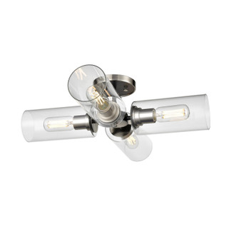Barker Four Light Semi-Flush Mount in Satin Nickel And Graphite With Clear Glass (214|DVP24711SN+GR-CL)