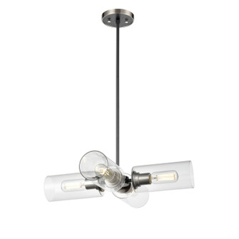 Barker Four Light Pendant in Satin Nickel And Graphite With Clear Glass (214|DVP24705SN+GR-CL)