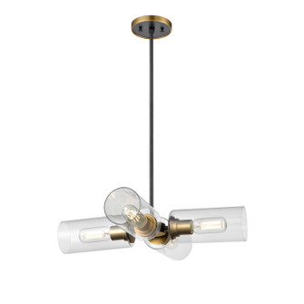 Barker Four Light Pendant in Brass And Graphite With Clear Glass (214|DVP24705BR+GR-CL)