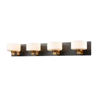 Princeton Four Light Vanity in Brass And Graphite With Half Opal Glass (214|DVP2144BR+GR-OP)