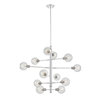 Ocean Drive 12 Light Foyer Pendant in Satin Nickel And Chrome With Clear Glass (214|DVP20849SN+CH-CL)