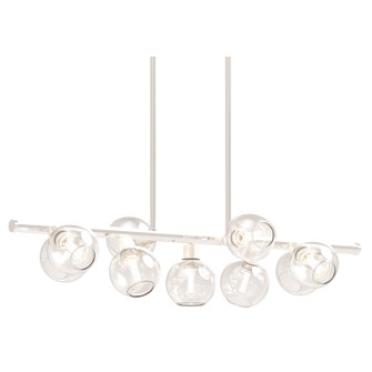 Ocean Drive Nine Light Linear Pendant in Satin Nickel And Chrome With Clear Glass (214|DVP20805SN+CH-CL)