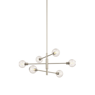 Ocean Drive Six Light Linear Pendant in Satin Nickel And Chrome With Clear Glass (214|DVP20802SN/CH-CL)
