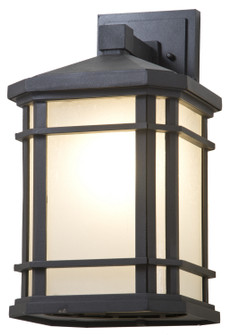 Cardiff Outdoor One Light Outdoor Wall Sconce in Black With Sandblasted Seedy Glass (214|DVP142020BK-SSD)