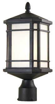 Cardiff Outdoor One Light Outdoor Post Lamp in Black With Sandblasted Seedy Glass (214|DVP142014BK-SSD)