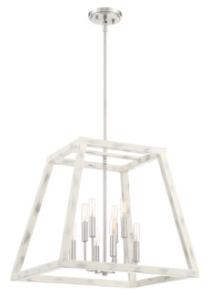 Rhode Eight Light Foyer Pendant in Coastal Weathered White (43|94958-CWW)