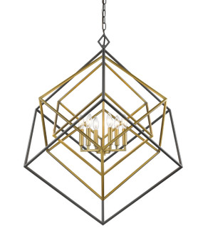 Euclid Six Light Chandelier in Olde Brass + Bronze (224|457-6OBR-BRZ)