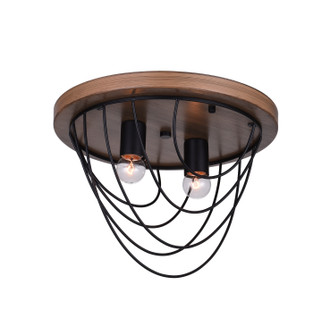 Gala Two Light Flush Mount in Black (401|9962C13-2-101)