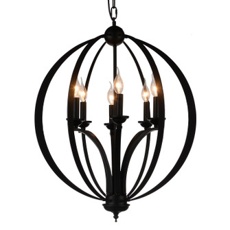 Drift Six Light Chandelier in Black (401|9825P24-6-101)