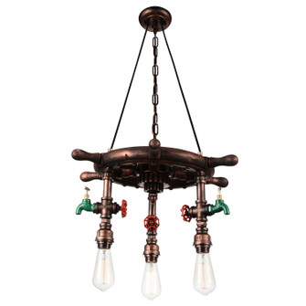 Manor Three Light Chandelier in Speckled Copper (401|9718P22-3-210-A)