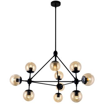 Glow Ten Light Chandelier in Black (401|9614P39-10-101)