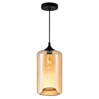 Glass One Light Mini Pendant in Black (401|5553P7-Cognac)