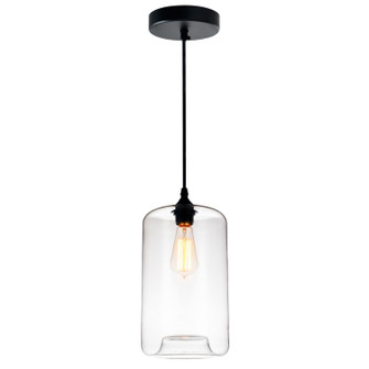 Glass One Light Mini Pendant in Black (401|5553P7-Clear)