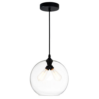 Glass Two Light Mini Pendant in Black (401|5553P12 - Clear (2L))