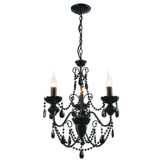 Keen Three Light Chandelier in Black (401|5095P16B-3)