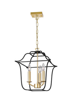 Tudor Three Light Pendant in Satin Gold & Black (401|1223P12-3-602)