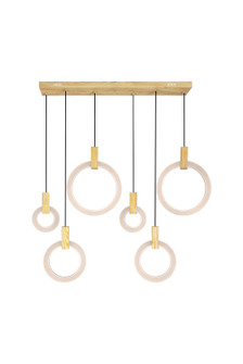 Anello LED Island/Pool Table Chandelier in White Oak (401|1214P52-6-236-RC)