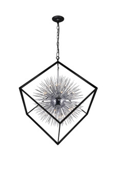 Starburst 20 Light Chandelier in Chrome & Black (401|1178P44-20-601)