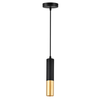 Anem One Light Mini Pendant in Matte Black & Satin Gold (401|1015P2-1-129)