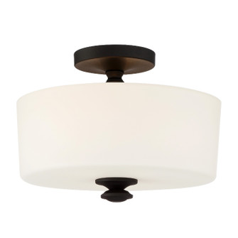 Travis Two Light Semi Flush Mount in Black Forged (60|TRA-A3302-BF)