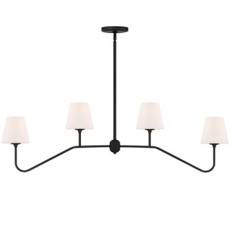 Keenan Four Light Chandelier in Black Forged (60|KEE-A3004-BF)