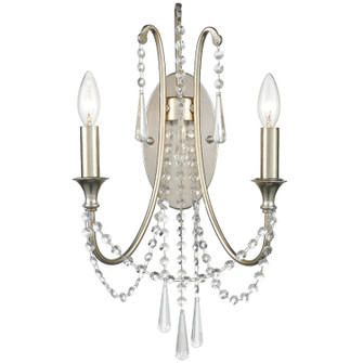 Arcadia Two Light Wall Sconce in Antique Silver (60|ARC-1902-SA-CL-MWP)