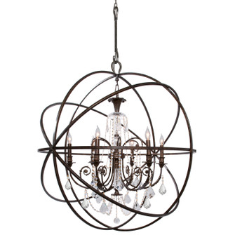 Solaris Six Light Chandelier in English Bronze (60|9219-EB-CL-SAQ)