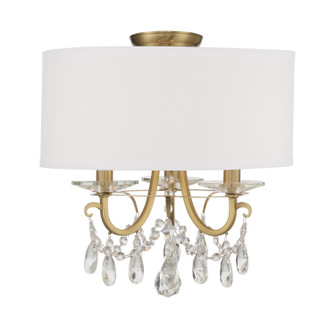 Othello Three Light Semi Flush Mount in Vibrant Gold (60|6623-VG-CL-MWP_CEILING)