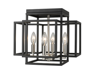 Titania Four Light Flush Mount in Black / Brushed Nickel (224|454F-BK-BN)