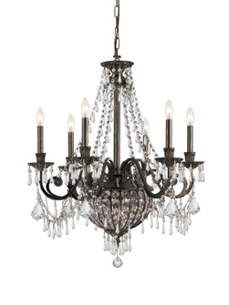 Vanderbilt Six Light Chandelier in English Bronze (60|5166-EB-CL-MWP)